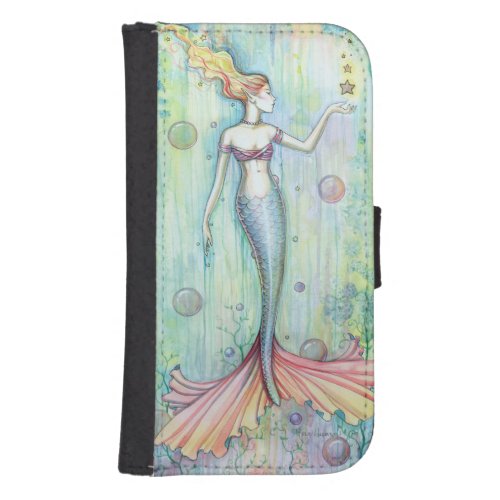 Bubbles Mermaid Fantasy Art Wallet Phone Case For Samsung Galaxy S4