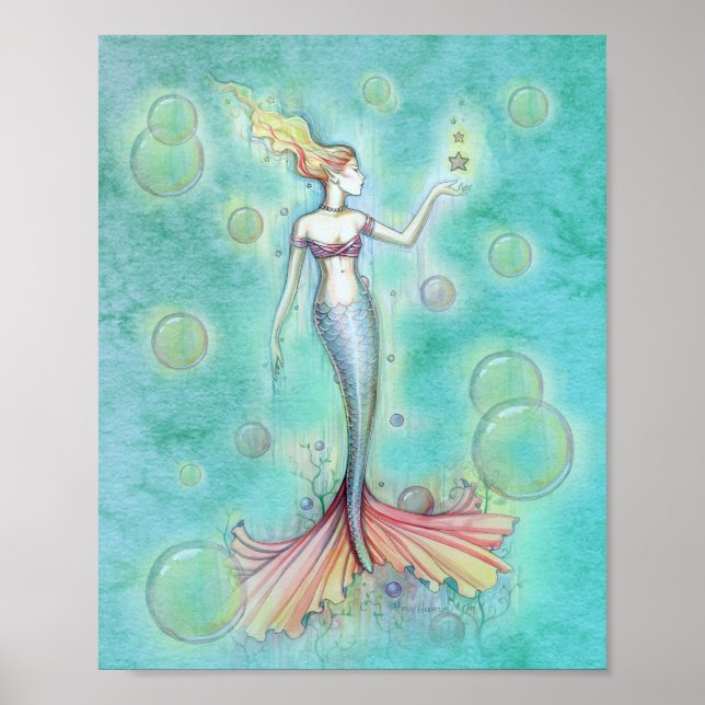 Bubbles Mermaid Print (Front)