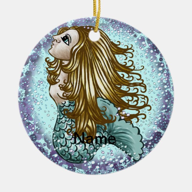 Bubbles Mystic Mermaid  Ornament (Front)