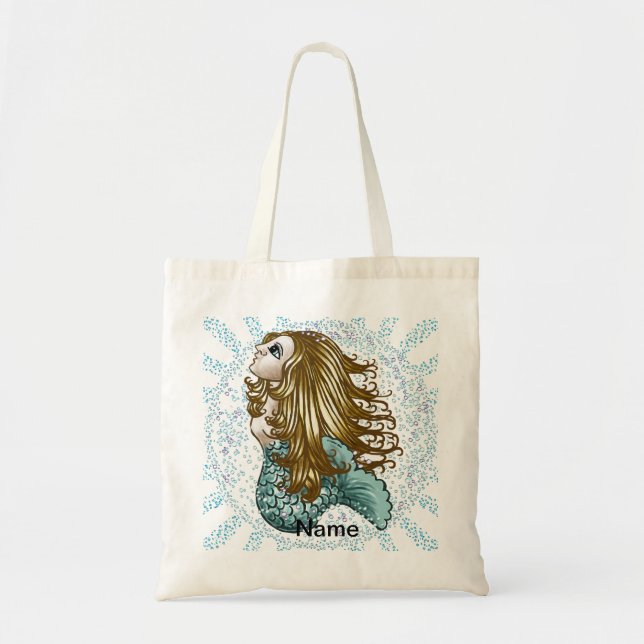 Bubbles Mystic Mermaid Tote Bag (Front)
