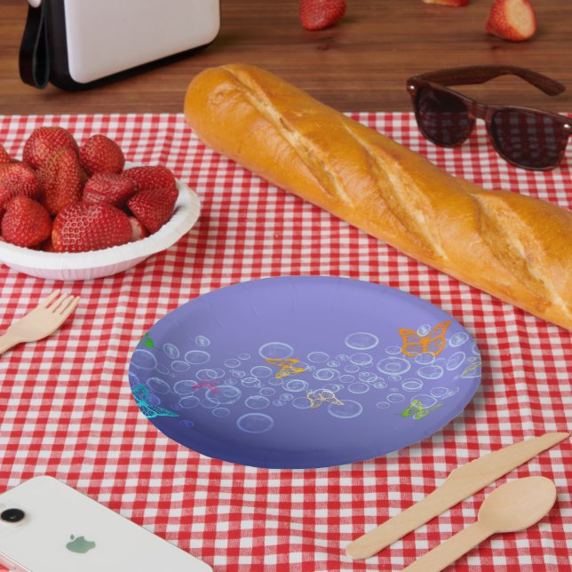 Bubbles n Butteflies Paper Plates (Picnic)