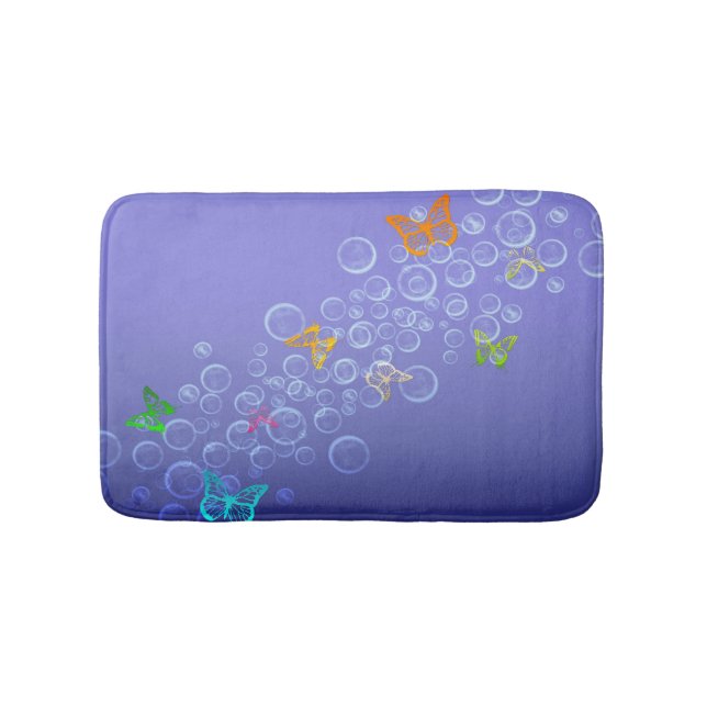 Bubbles n butterflies bathroom mat (Front)