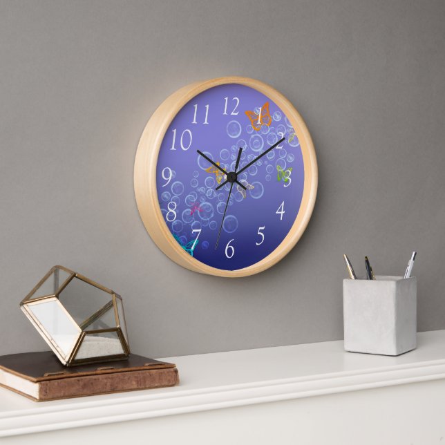 Bubbles n Butterflies Wall Clock (Office)