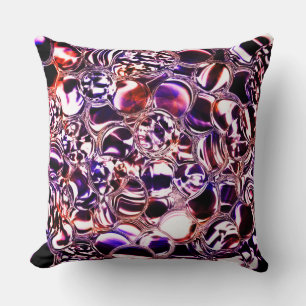 Bubbles of color glass or precious stone? throw pillow