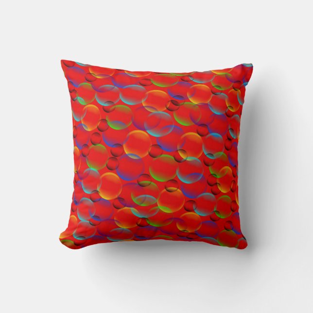 Bubbles of Color Throw Pillow (Front)