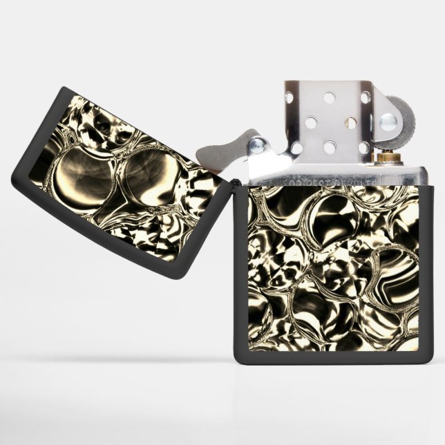 Bubbles of glass or blebs of gold? zippo lighter (Opened)