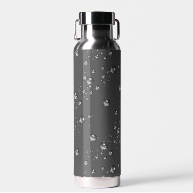 Bubbles On Gray Water Bottle (Front)