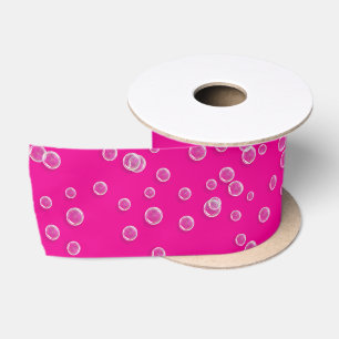 Bubbles On Hot Pink Satin Ribbon