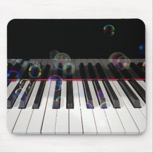 Bubbles On Piano Keyboard Mouse Pad