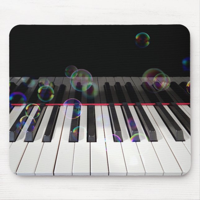 Bubbles On Piano Keyboard Mouse Pad (Front)