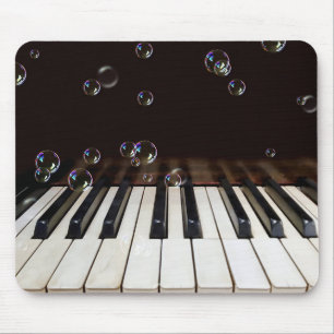 Bubbles on Piano Keyboard Mouse Pad