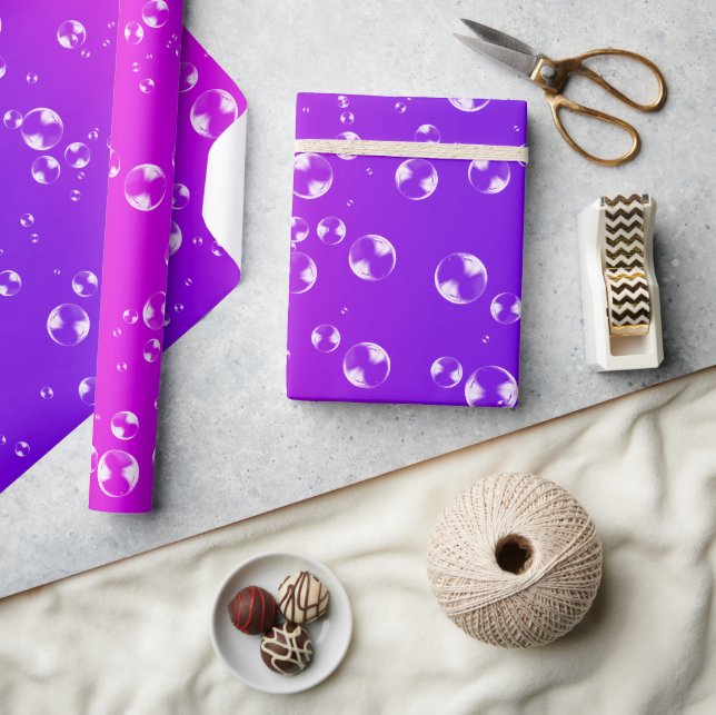 Bubbles On Pink and Purple Gradient Wrapping Paper (Crafts)
