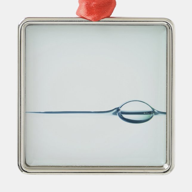 Bubbles on Water Surface Metal Ornament (Front)