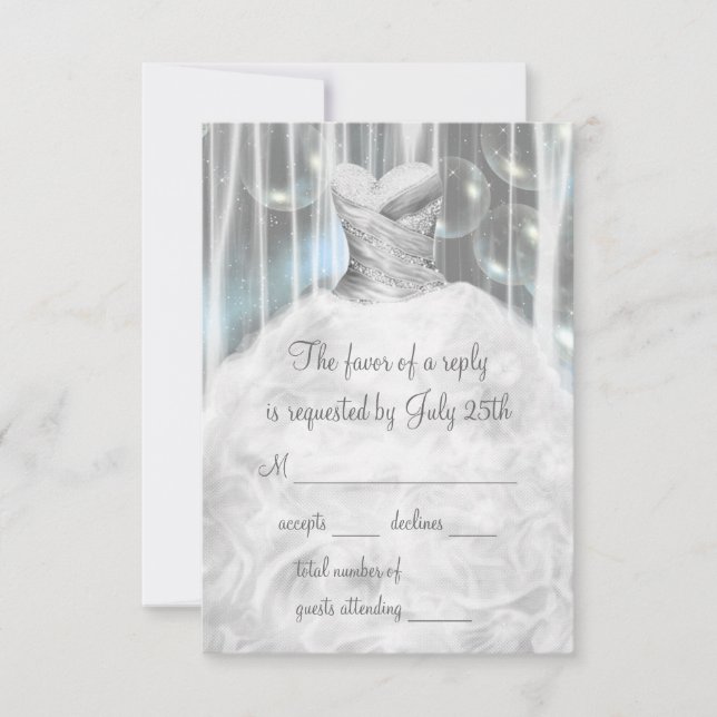 Bubbles Party Dress White Quinceaera RSVP (Front)