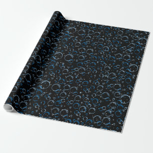Bubbles Pattern 02.FR.b Black BG Wrapping Paper
