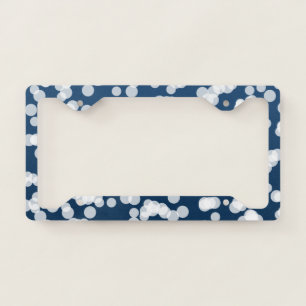Bubbles Pattern: Navy Blue License Plate Frame