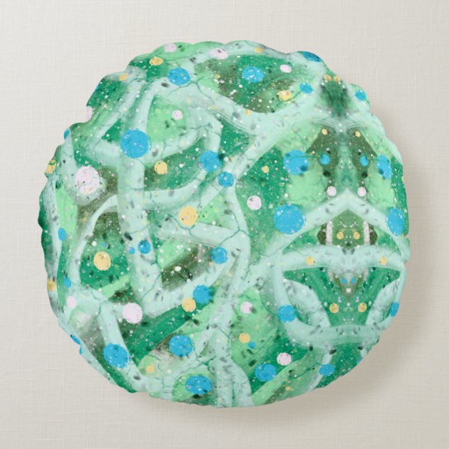 Bubbles pattern round pillow (Front)