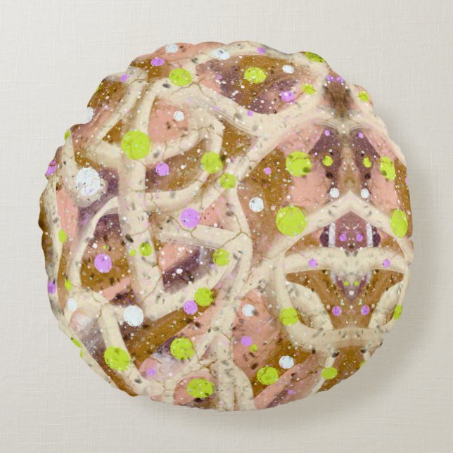 Bubbles pattern round pillow (Front)
