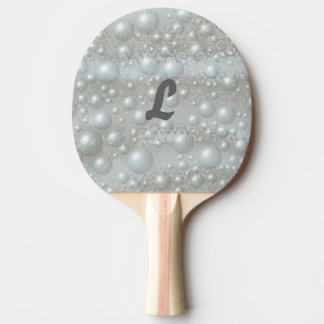 Bubbles Pearls Lace Monogram Ping Pong Paddles