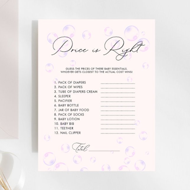 Bubbles Price is Right Boy Baby Shower Game (Creator Uploaded)