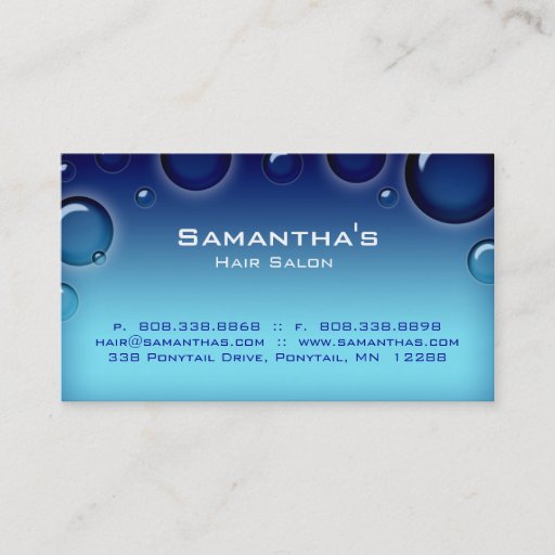 Customizable Bubbles Salon Spa Appointment Card blue Business Card
