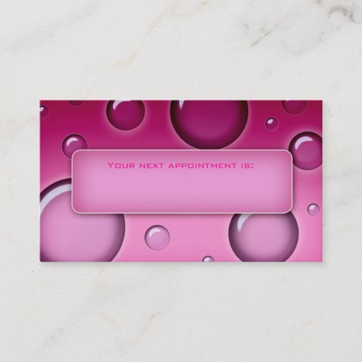 Customizable Bubbles Salon Spa Appointment Card pink Business Card