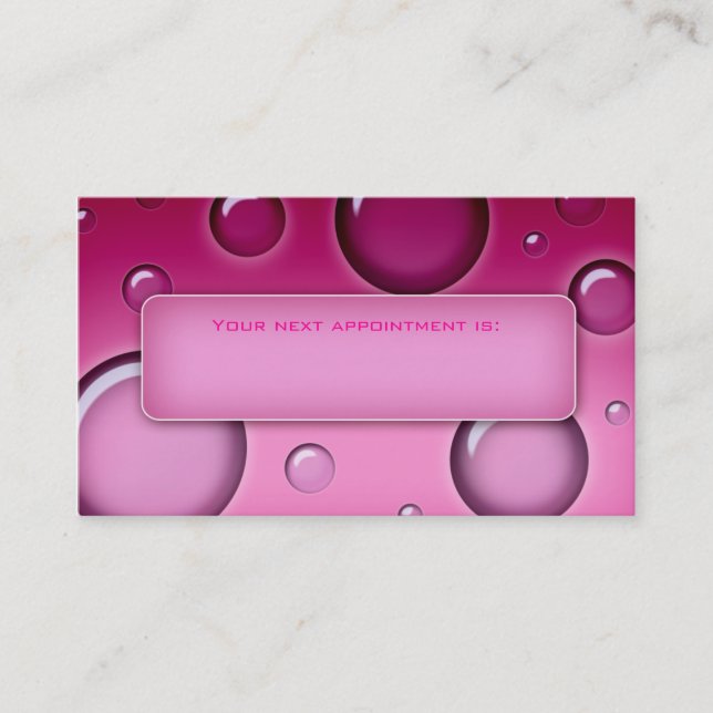 Bubbles Salon Spa Appointment Card pink (Front)