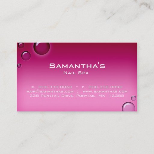 Customizable Bubbles Salon Spa Business Card pink