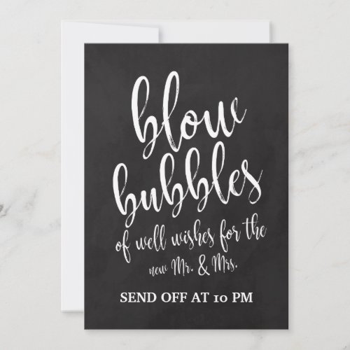 Bubbles Send Off Affordable Chalkboard Sign Invitation