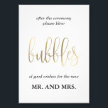 Bubbles Sendoff Sign Choose Your Size Faux Gold<br><div class="desc">Plan a stylish celebration with this modern invitation that your guests will adore.
Design by © berryberrysweet . Printable digital files are available! Visit our website at www.berryberrysweet.com for more details!</div>