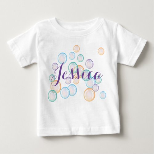 Bubbles shirt personalize with your chosen name baby T_Shirt