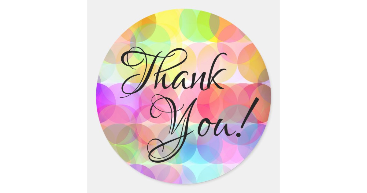 Bubbles - Thank You Stickers | Zazzle