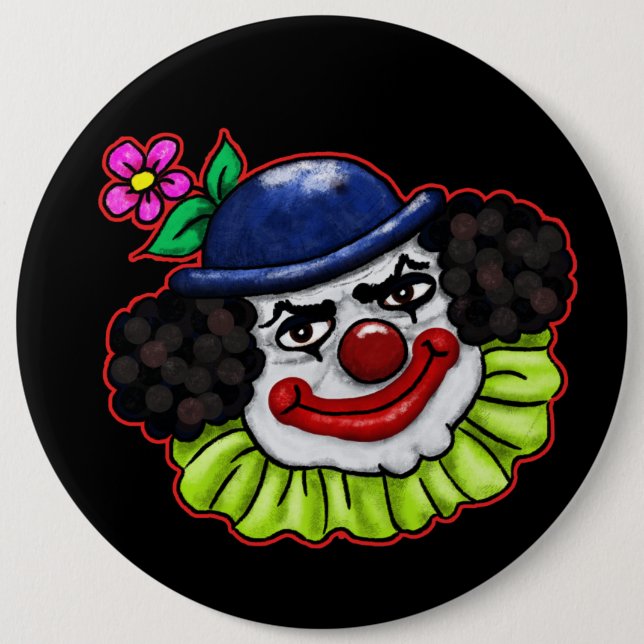 Bubbles the Creepy Clown | Halloween Fun Button (Front)