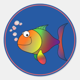 Bubbles, the Fish, Classic Round Sticker