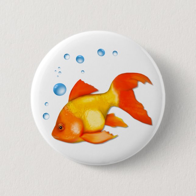 Bubbles the Goldfish Pinback Button (Front)