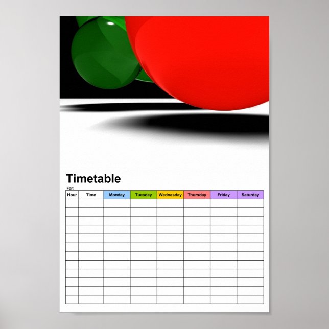 Bubbles / Timetable Poster (Front)