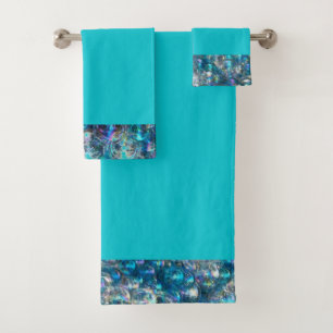 Bubbles Tiny Bubbles Bath Towel Set Aqua Blue