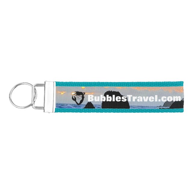 Bubbles Travel Rocky Beach Wrist Keychain (Keys on Left)