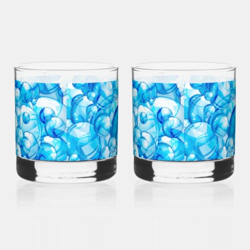 Bubbles Water Theme Set of 2 Drink Glasses