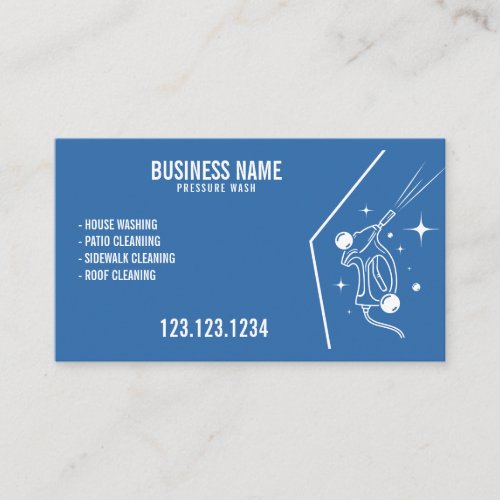 Bubbles White and Blue Pressure Washer Gun Business Card