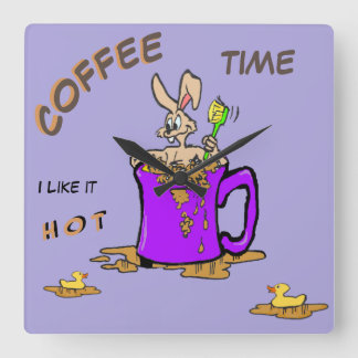 Bubbling Bunny Coffee Lover Cust. Clock