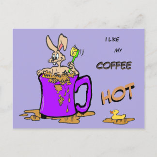 Bubbling Bunny Coffee Lover Cust. Postcard