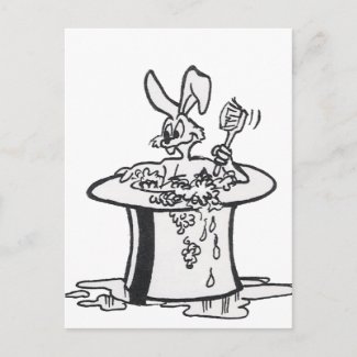 Bubbling Bunny Coloring Plate Postcard