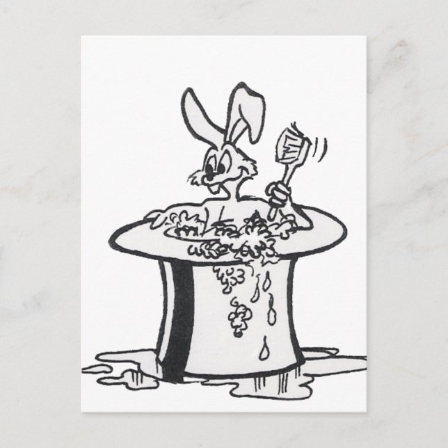Bubbling Bunny Coloring Plate Postcard (Front)