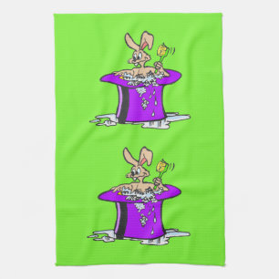 Bubbling Bunny Kitchen Towel Customizable