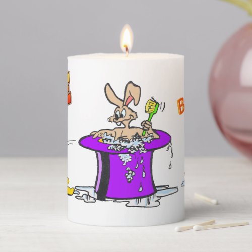 Bubbling Bunny Pillar Candle with Ducks