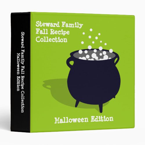 Bubbling cauldron potion green Halloween recipe Binder