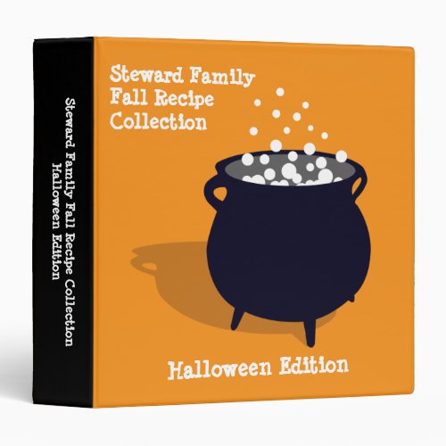 Bubbling cauldron potion orange Halloween recipe Binder