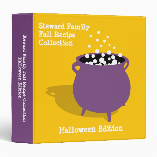 Bubbling cauldron potion yellow Halloween recipe 3 Ring Binder (Front/Spine)