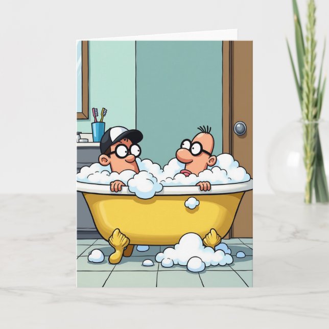 Bubbling Fathers Day Bath Card (Front)